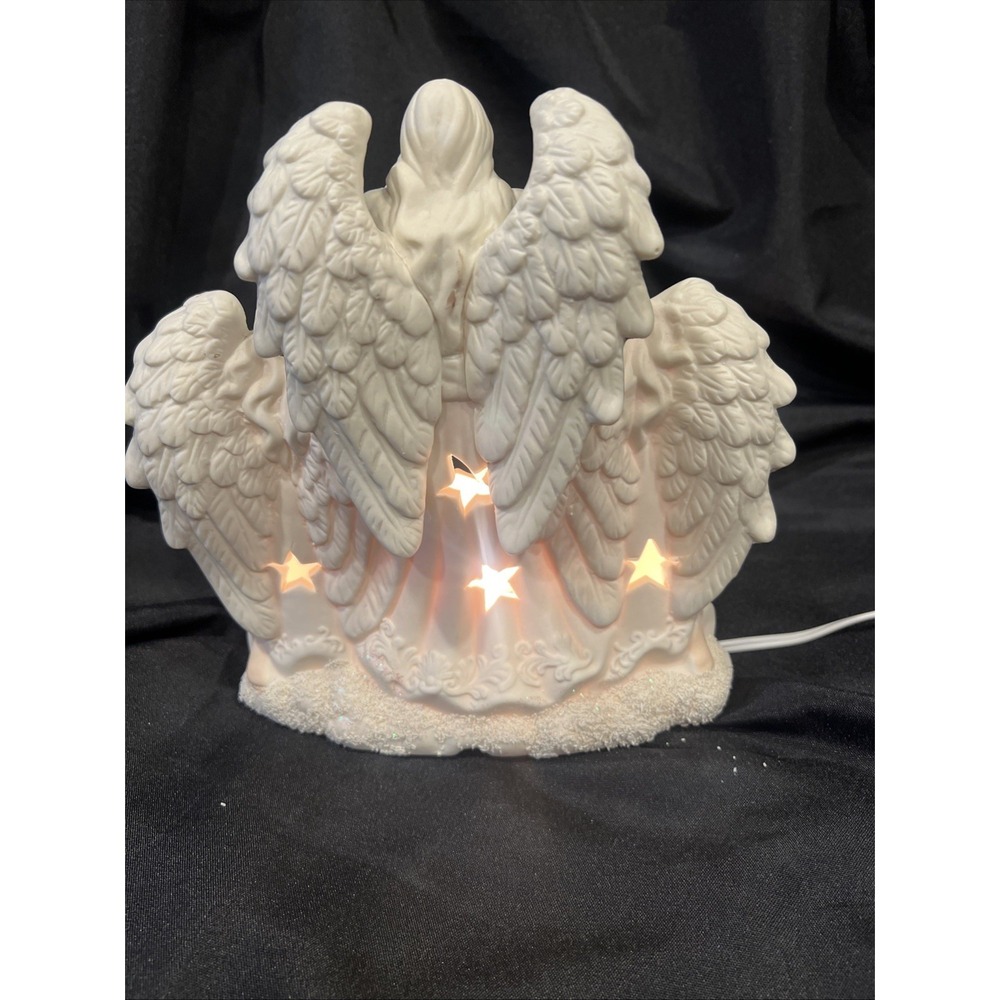 Vtg- Angel Bisque  Gold Accent Light‎ by JC Penney Home Collection - Christmas - Picture 14 of 16